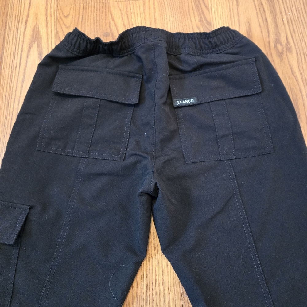 Jaanuu Black Scrub Pants Joggers Gold Zip Pockets Esthetician Nurse Scrubs XS - Picture 11 of 12